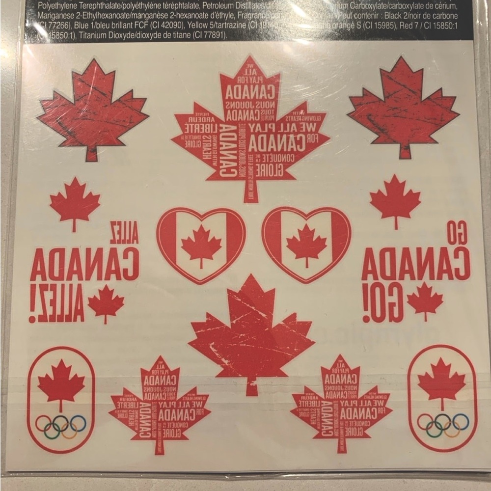 Canada Olympic Tattoos NEW in bag